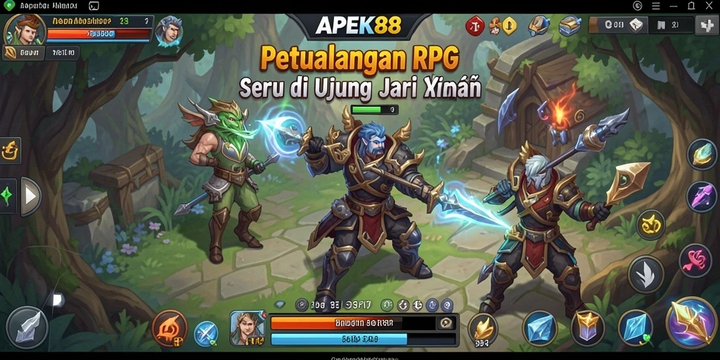Screenshot APEK88 yang menampilkan gameplay RPG yang menegangkan dan mendalam.