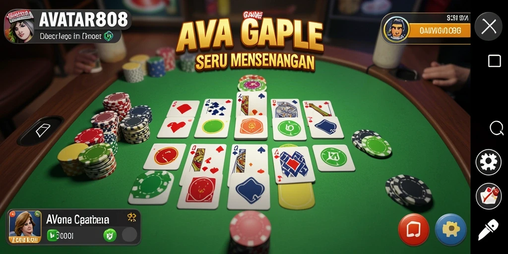 Tampilan gameplay seru Gaple di AVATAR808 dengan teman-teman.
