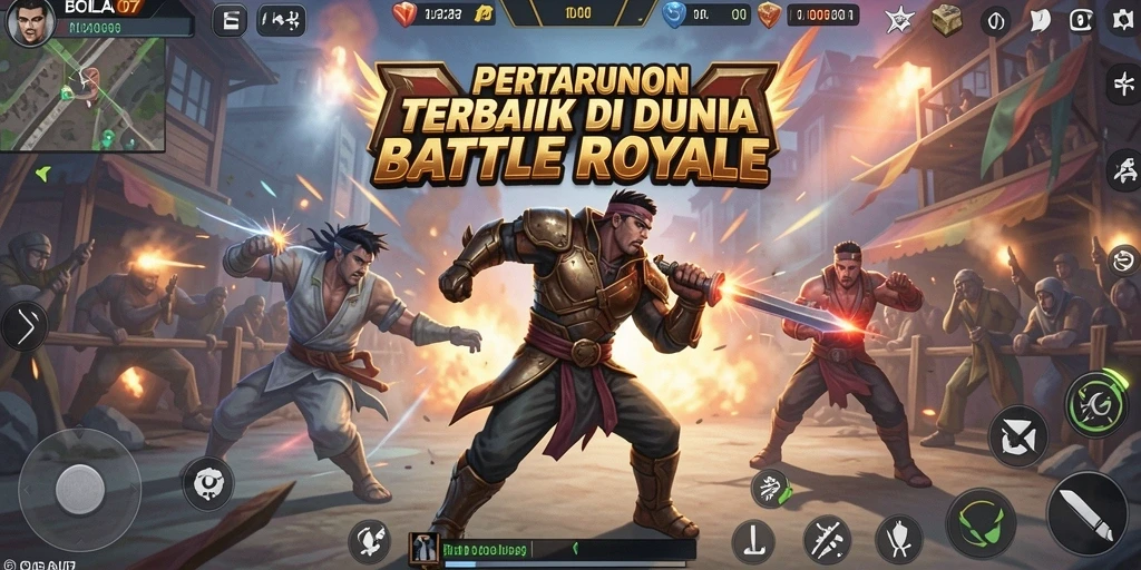 Screenshot BOLA07 menampilkan momen intense dari gameplay Battle Royale.