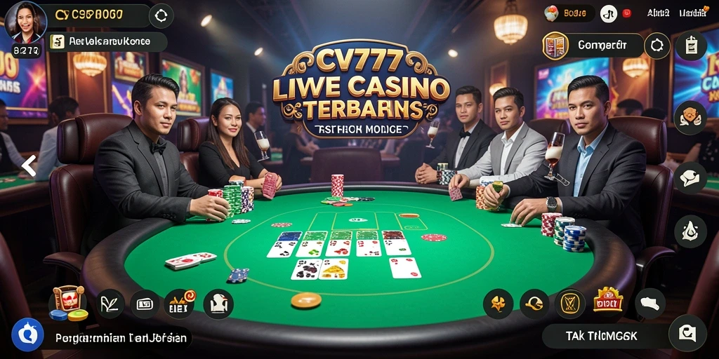 Tampilan gameplay Live Casino yang mendebarkan dan interaktif di CV777.