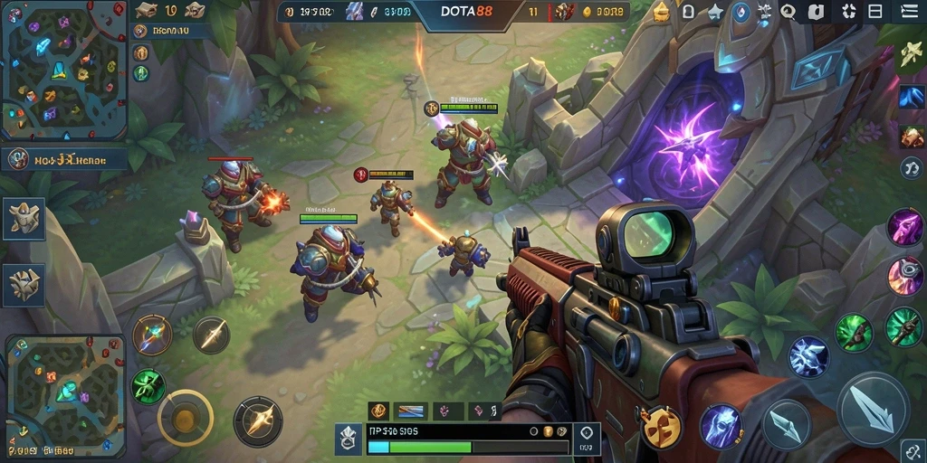 Screenshot utama DOTA88 menampilkan aksi seru dalam gameplay TPS.