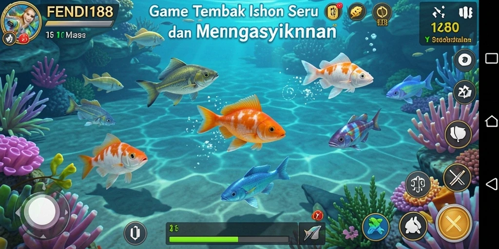 Screenshot gameplay FENDI188 menampilkan aksi Tembak Ikan yang mengasyikkan.