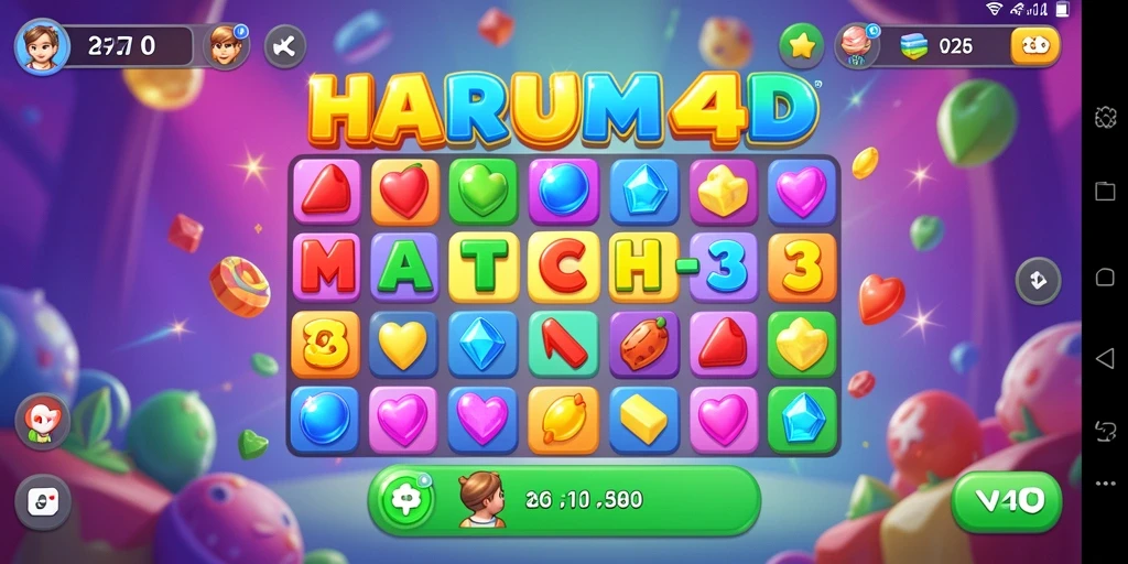 Gameplay seru HARUM4D dengan tantangan mencocokkan elemen.