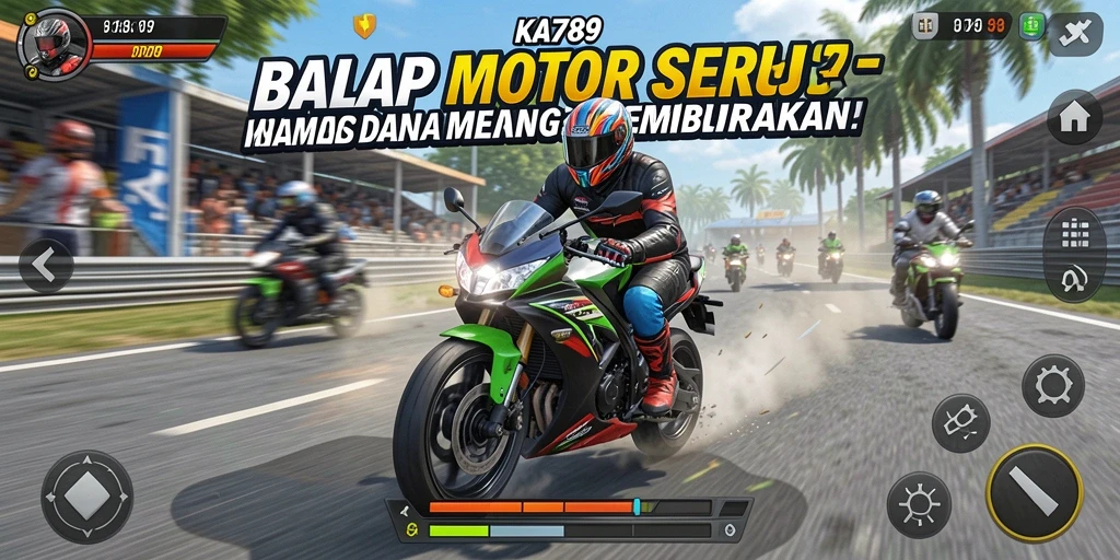Tampilan gameplay KA789 yang mendebarkan dan penuh aksi di lintasan balap.
