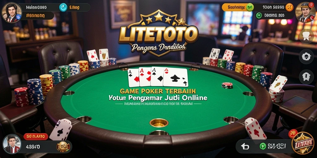 Screenshot LITETOTO menampilkan gameplay Poker yang menegangkan.
