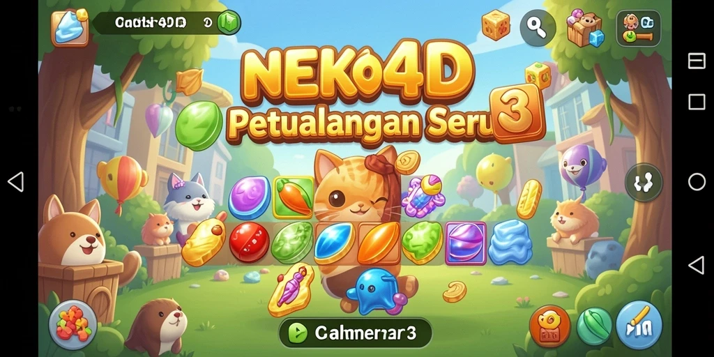 Gameplay seru NEKO4D dengan berbagai tantangan Match-3.