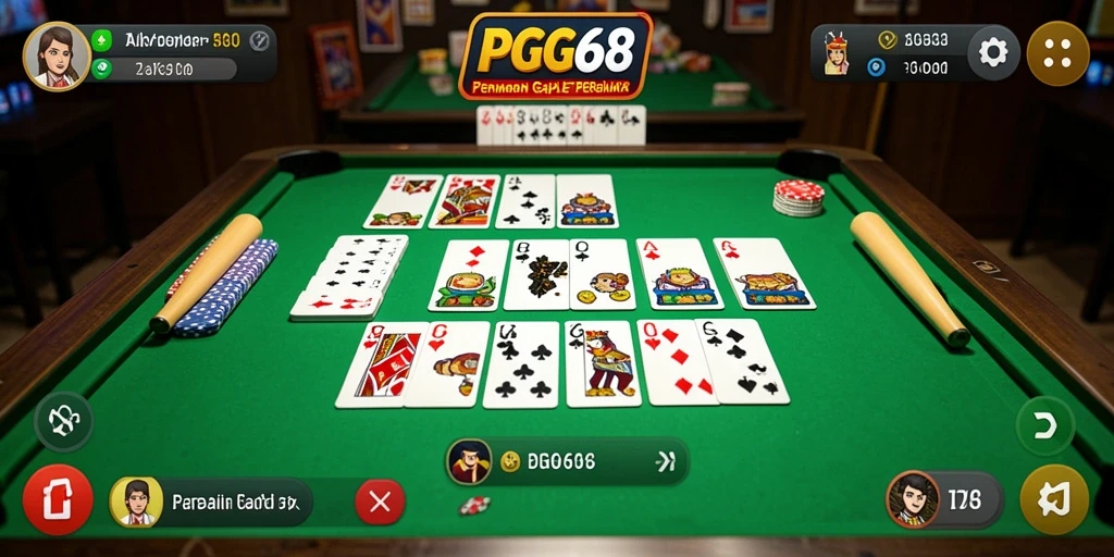Tangkapan layar PGG68 menampilkan keseruan permainan Gaple yang penuh warna.
