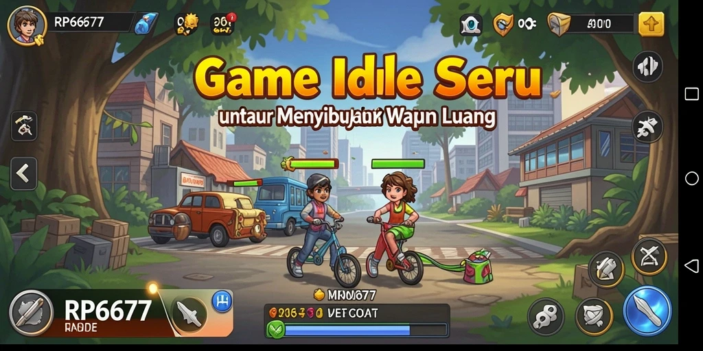 Tampilan menarik dari gameplay Idle RP6677 dengan karakter yang beragam.