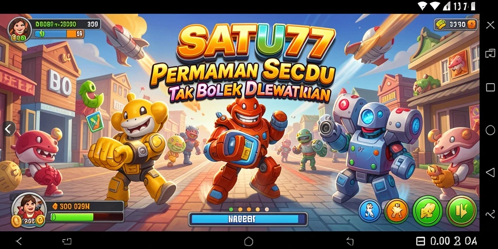 Tampilan gameplay SATU77 yang penuh warna dan menantang.