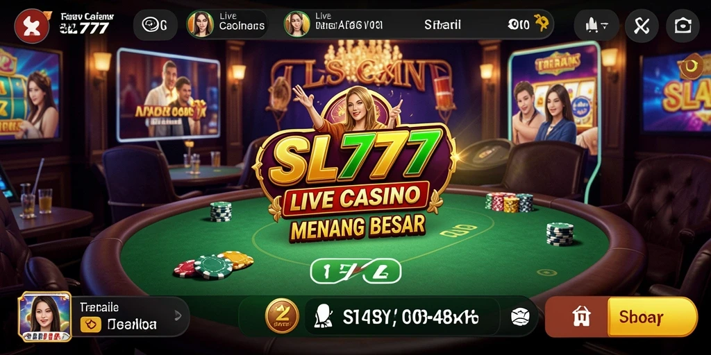 Screenshot gameplay seru dalam aplikasi Live Casino SL777.