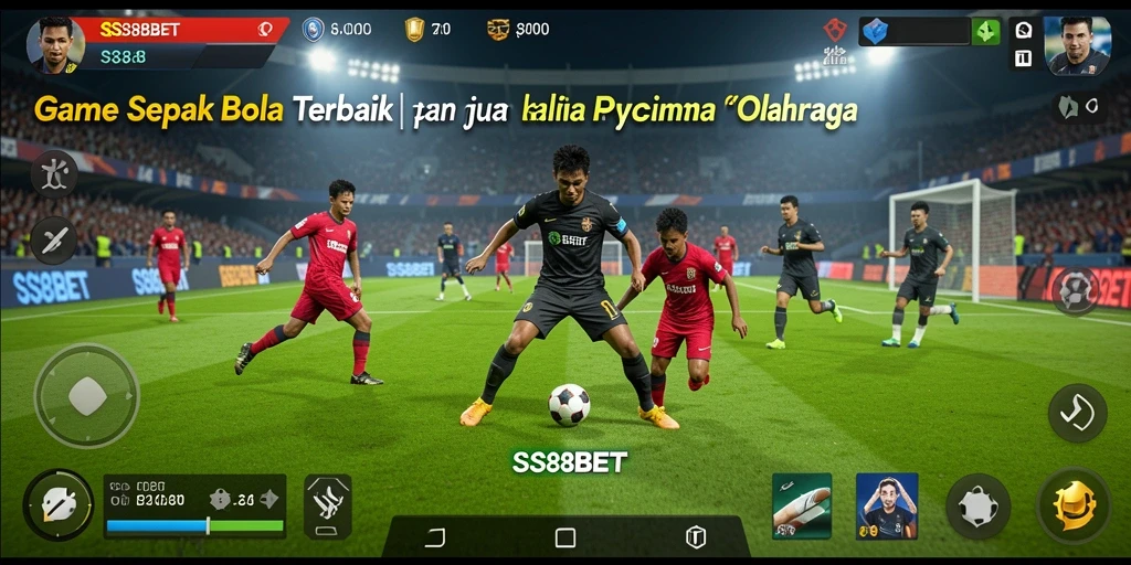 Tampilan gameplay SS88BET yang menegangkan dan seru saat bermain sepak bola.