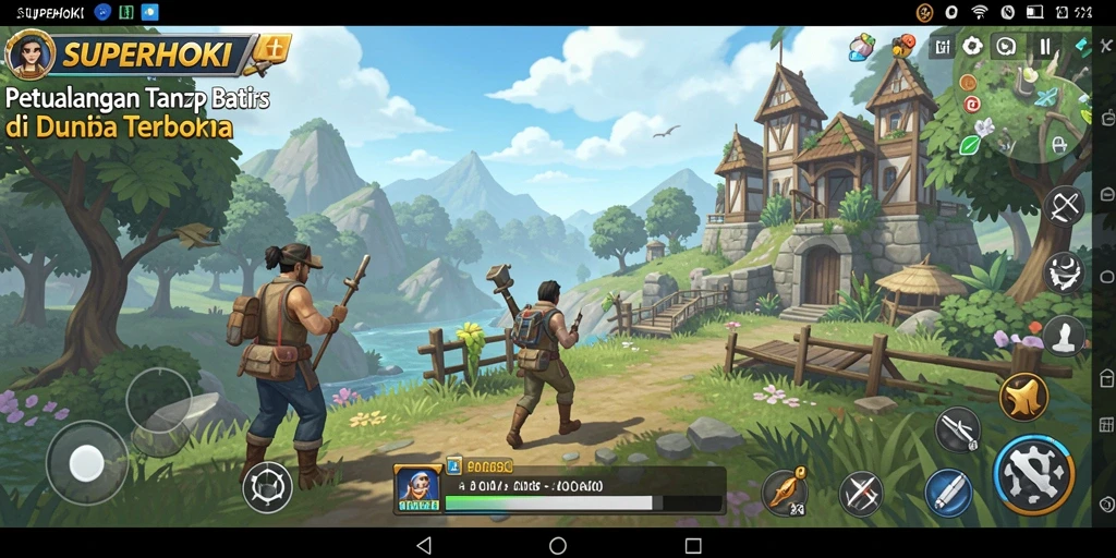 Tampilan gameplay yang menakjubkan dalam dunia terbuka SUPERHOKI.
