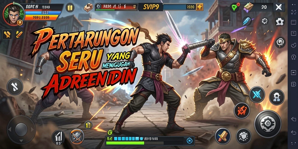 Tangkapan layar gameplay <strong>SVIP9</strong> yang menunjukkan aksi pertarungan yang intens.