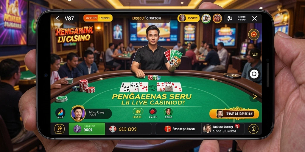 Gameplay menarik V87 dengan dealer profesional dalam Live Casino.